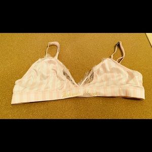 NWT VS Light Pink Striped Unlined Bra